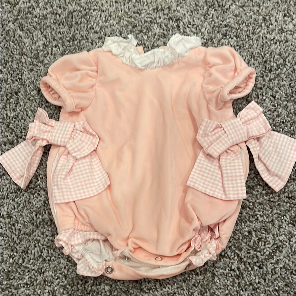 Adorable Pink Baby Romper with Bows